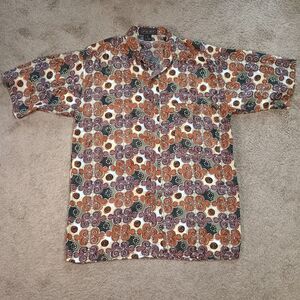 PURE Light Silk Shirt Men's Small– Lightweight, Silky, Smooth, Ionic Swirl Print